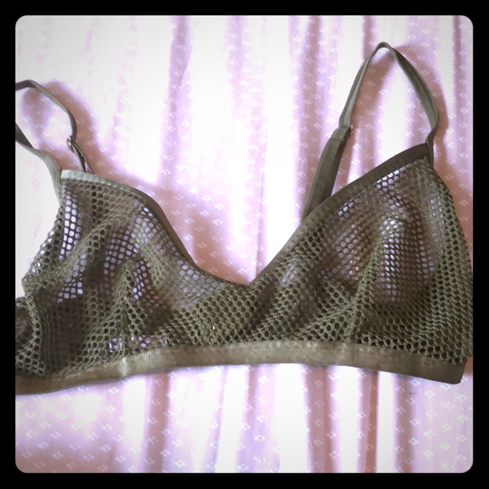 Savagex green mesh bralette M